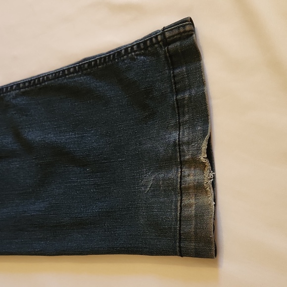 Vintage Y2K Blue ASPHALT Pocketless Jeans Size 7 Wide Flare Hippie Boho Retro - Picture 5 of 13